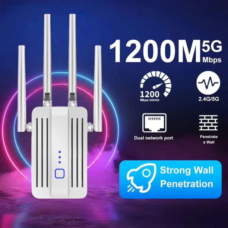 Home Security Bundle - Estensore ripetitore WiFi 1200Mbps 2.4G/5GHz segnale