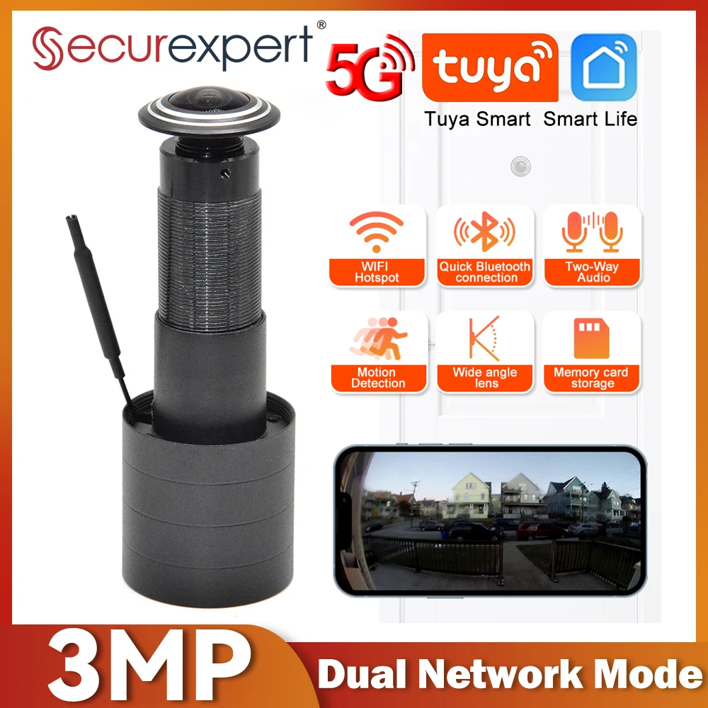 Home Security Front Door Camera - Telecamera Spioncino WiFi 3MP HD 2.4G/5G