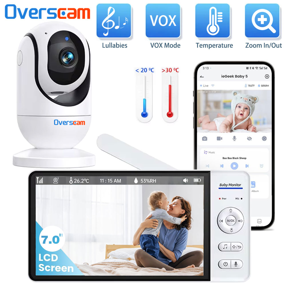 Home Security Cameras Uk - Schermo da 7,0 pollici Baby Monitor