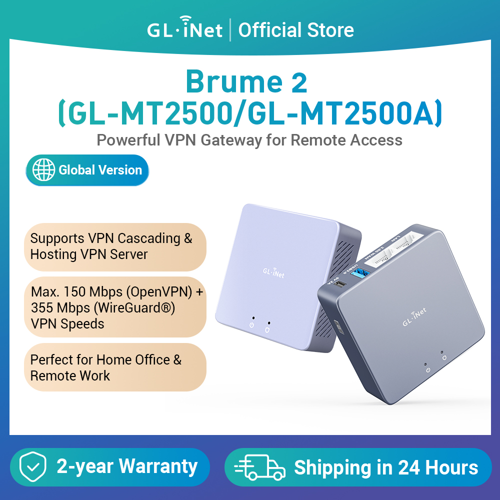 Home Security And Internet - GL-iNET (Brume 2) GL-MT2500/MT2500A Mini Gateway