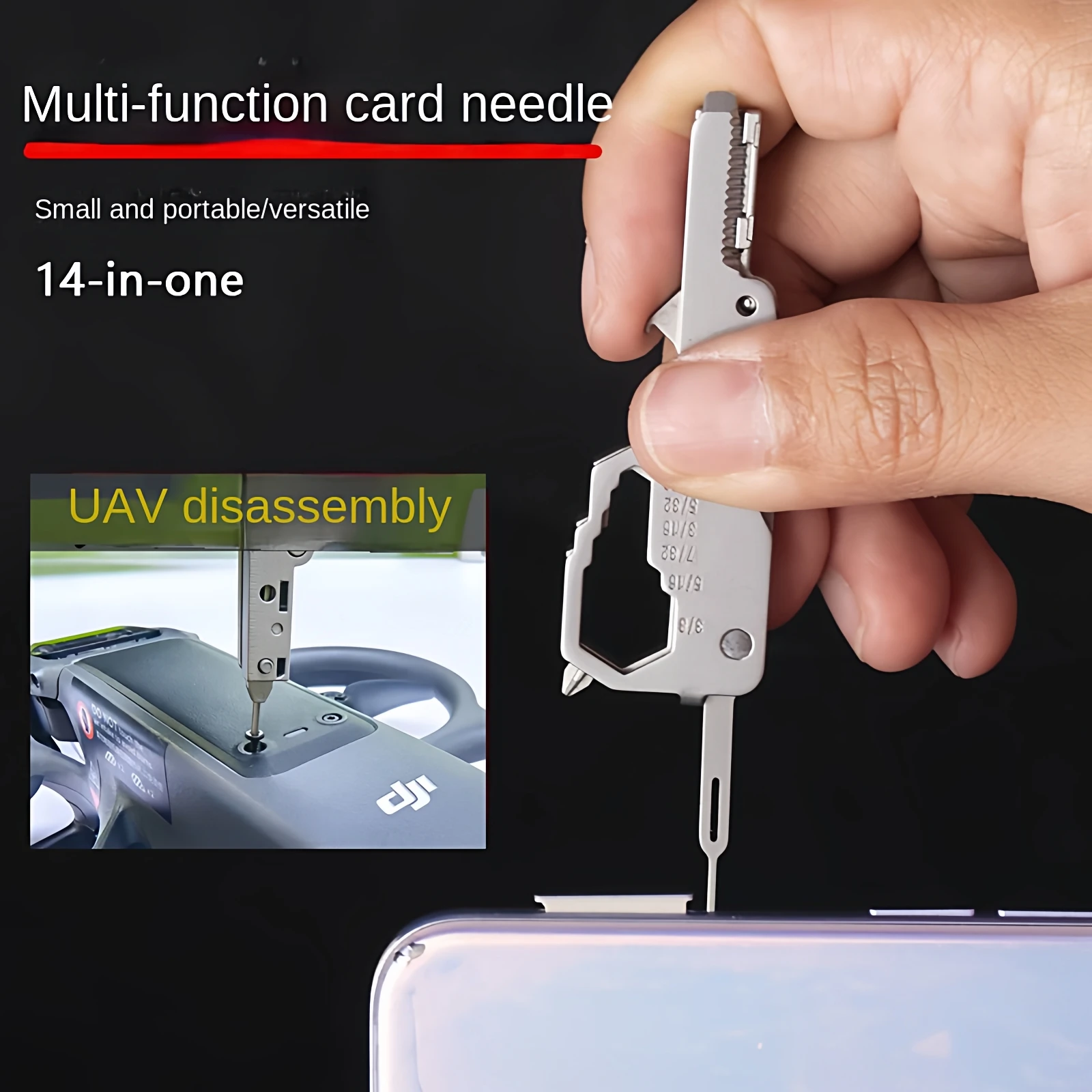 Home Security Drones - Mini portachiavi multifunzionale Scheda strumento Strumento