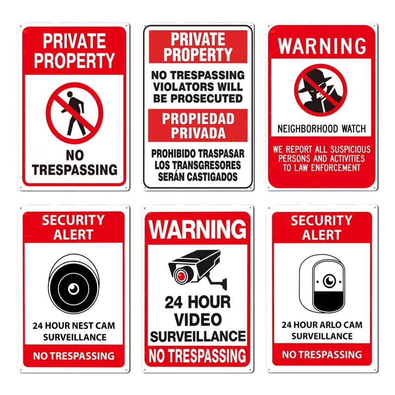 Home Yard Security - Segnale in Metallo 'Proprietà Privata, Entrata