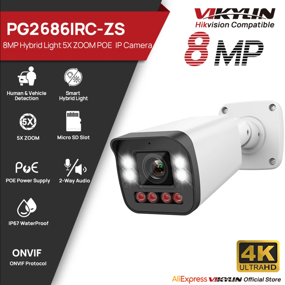 Home Security Hikvision - Telecamera IP Bullet VIKYLIN 8MP con