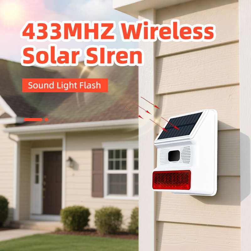 Solar Security Light - Sirena d'Allarme Esterna 433MHZ Wireless con