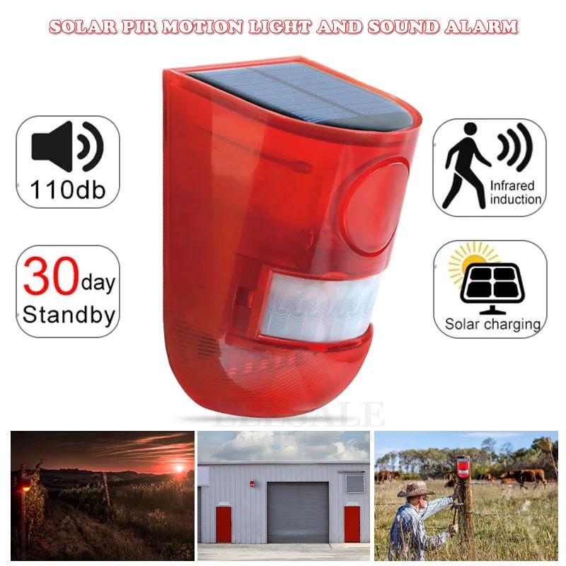 Solar Security Light - Luce di Allarme Solare Impermeabile con