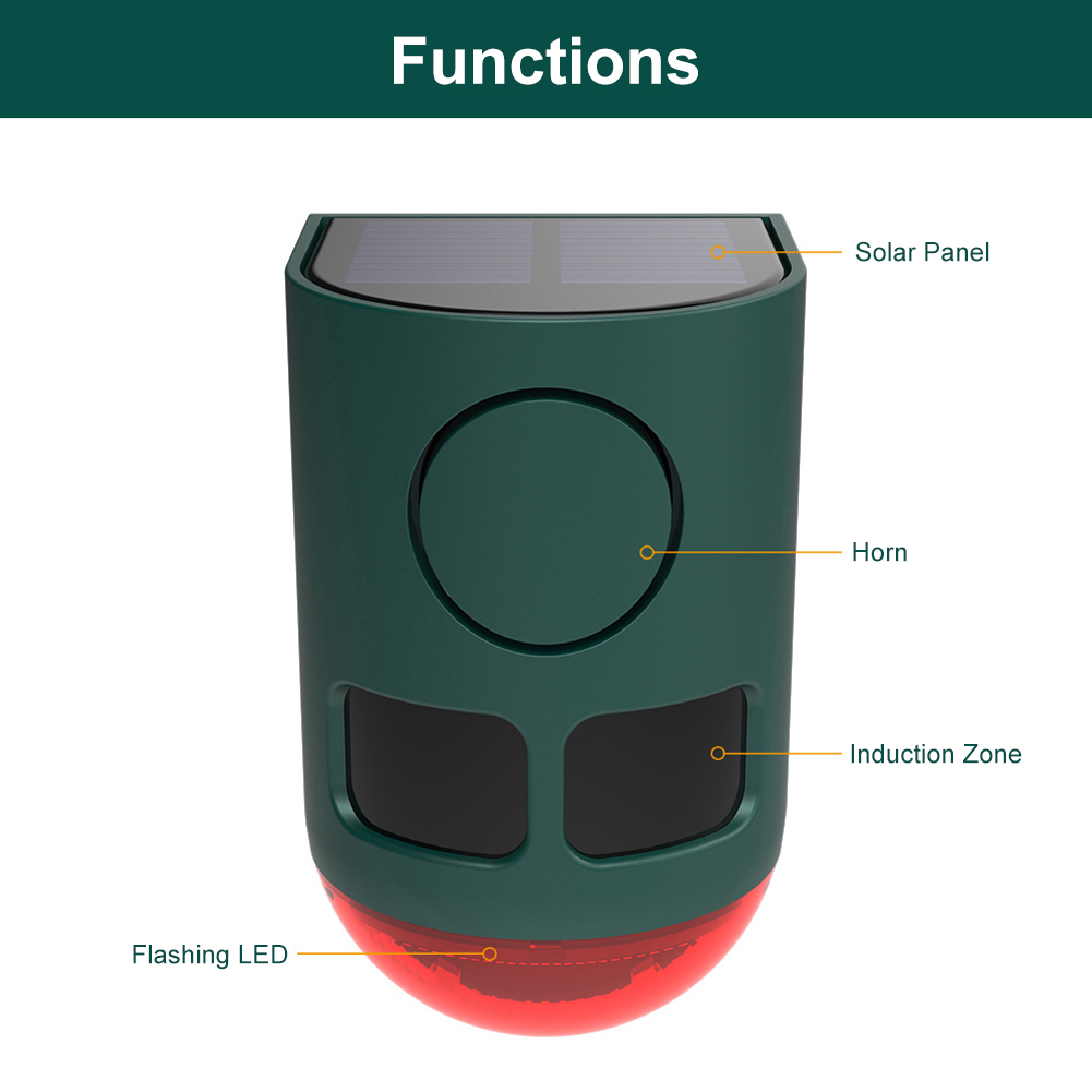 Home Yard Security - Allarme Solare da Esterno con Sensore