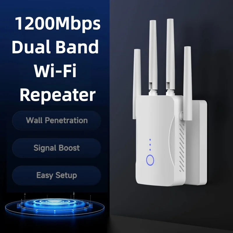 Home Security And Internet - Ripetitore WiFi Dual Band 2.4G/5GHz 1200Mbps,