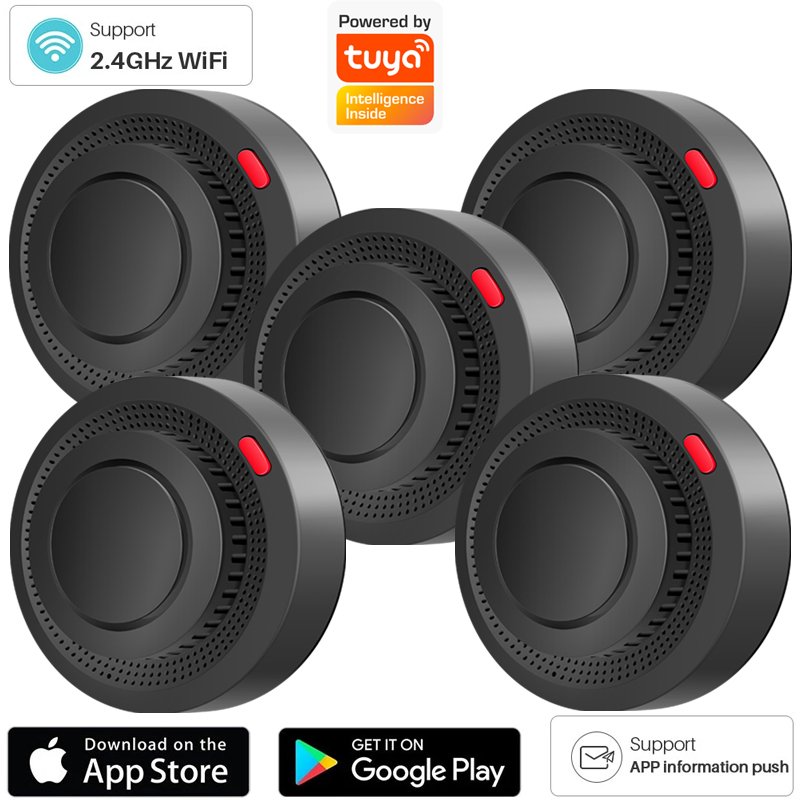 Home Security Kitchener - Rilevatore di fumo WiFi 2.4G, sensore