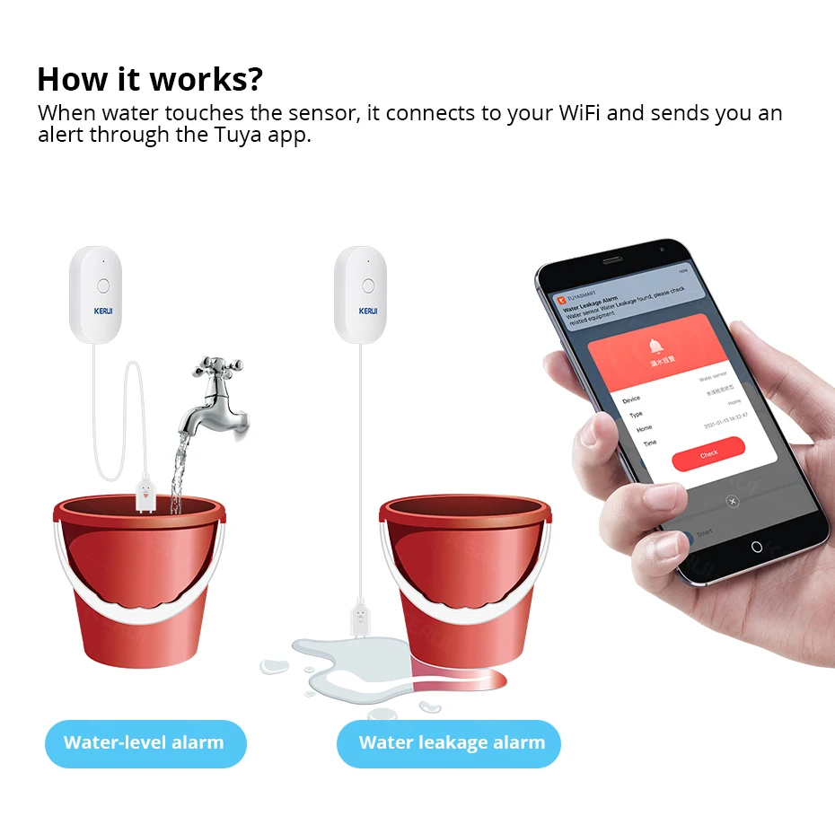 KERUI WiFi Sensore acqua Smart - Home Security Kitchener recensione e prezzo
